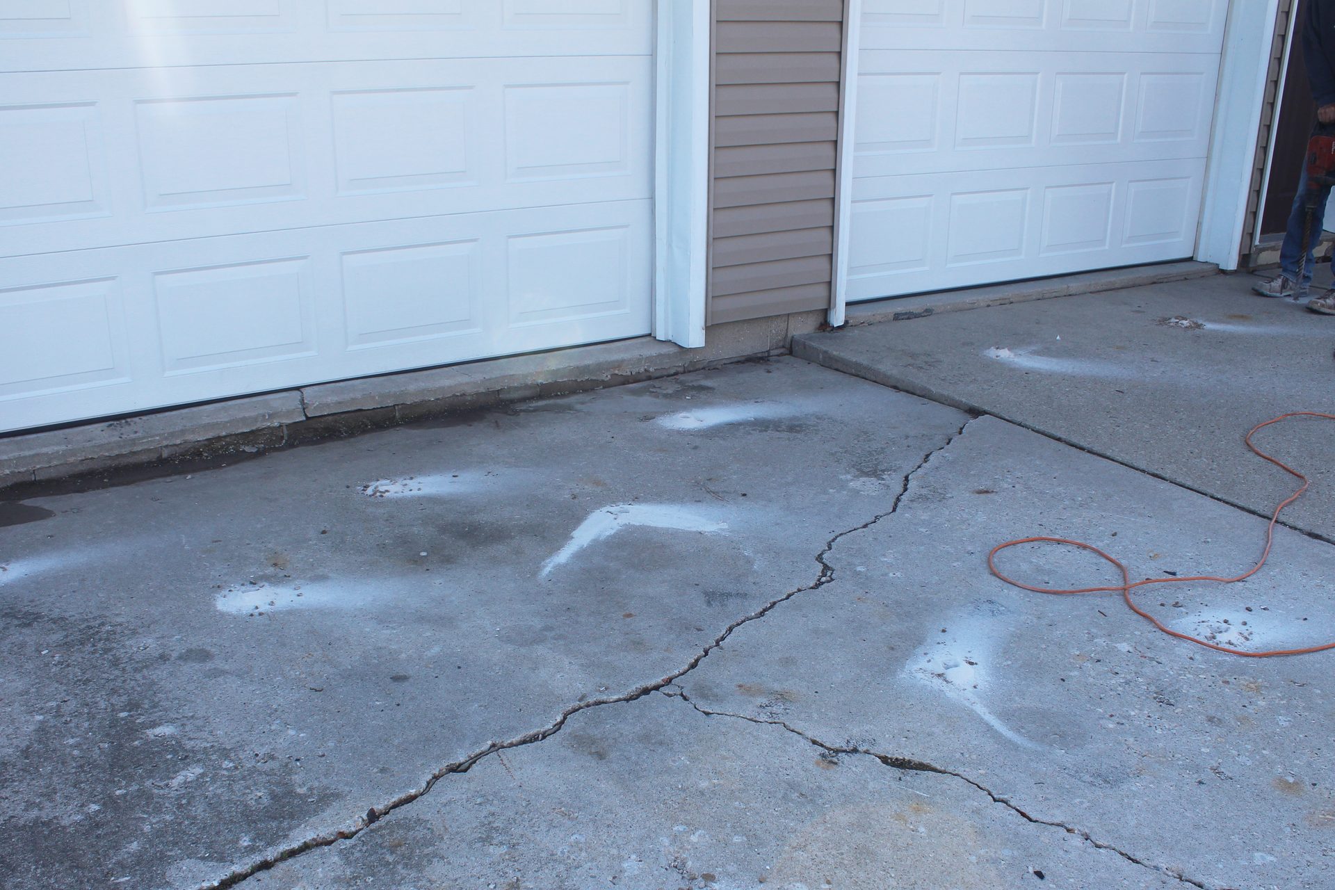 Pool deck slab settled and uneven before concrete leveling Utah County
